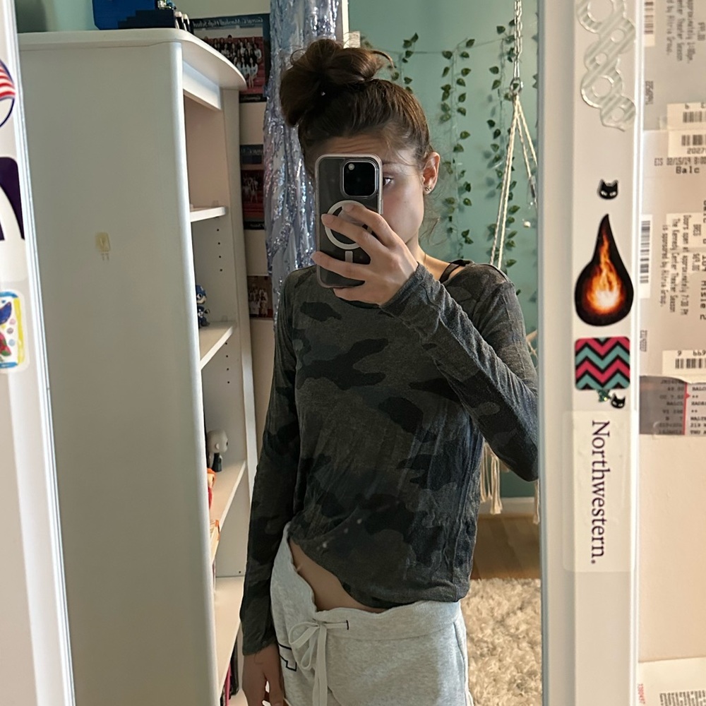 aeropostale camo super soft long sleeve top